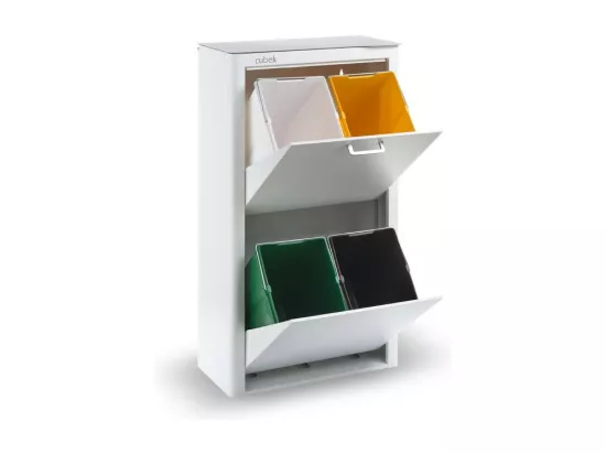 Poubelle cuisine de tri sélectif - 4 compartiments de 20L- CUBEK