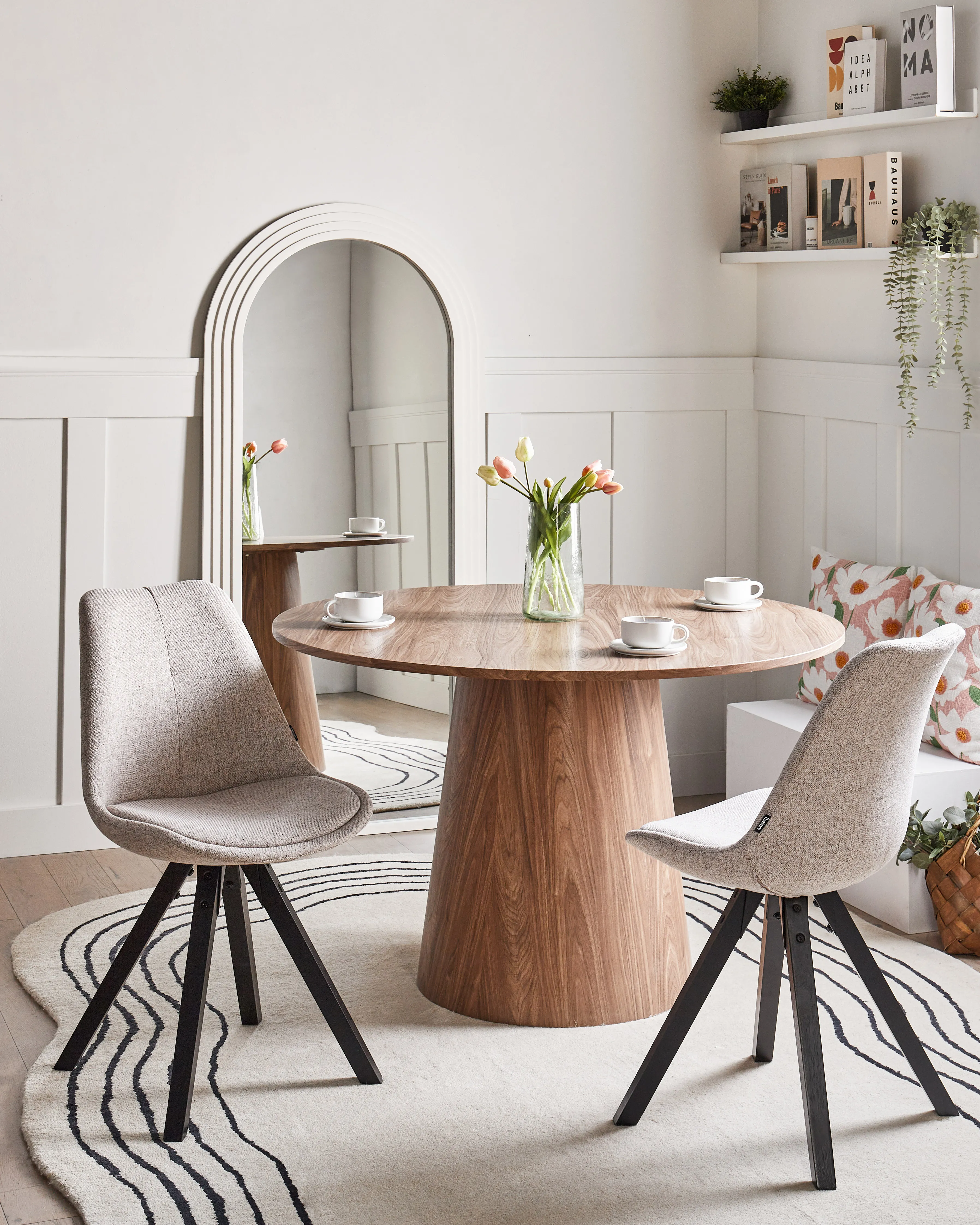 Set van 2 eetkamerstoelen HEDLEY Stof Lichtbruin