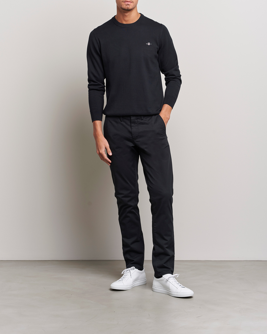 GANT Classic Cotton Crew Neck Black