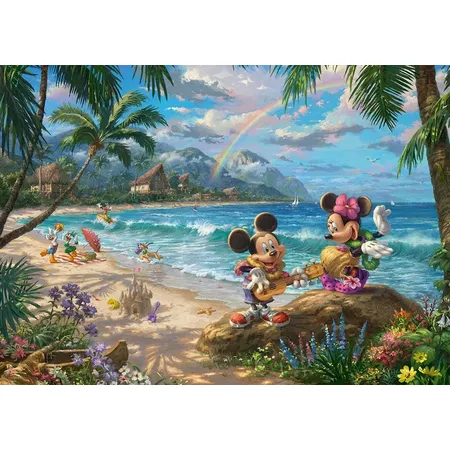 Schmidt Spiele Puzzle - Thomas Kinkade: Disney - Minnie & Mickey in Hawaii, 1.000 Teile