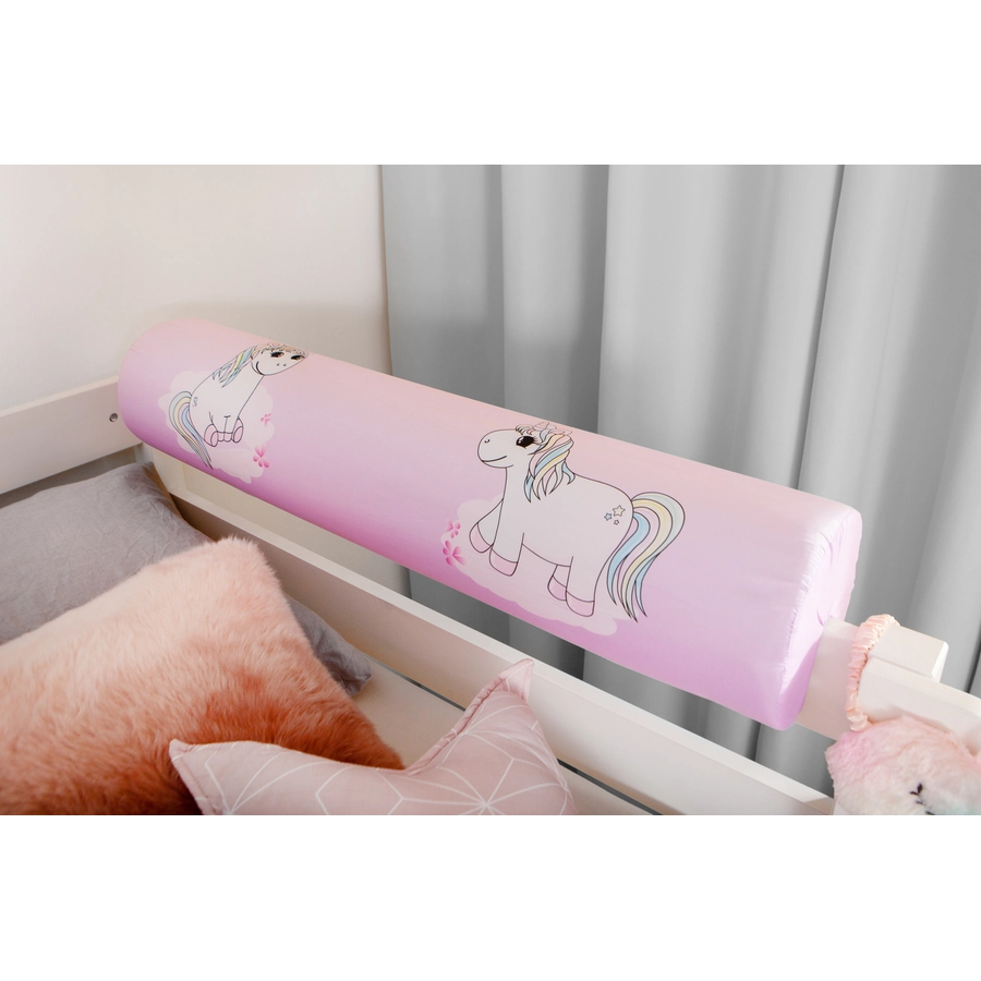 TICAA Hochbett Einhorn Rainbow inkl. Zubehör Kiefer weiß Weiß