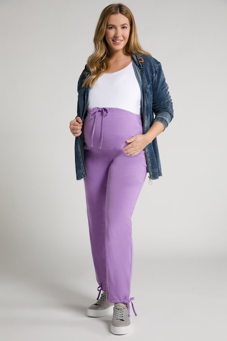 Bellieva-Sweatpants, extrabreiter Bund, Biobaumwolle