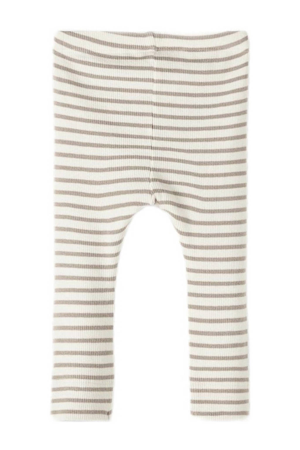 NAME IT gestreepte broek NBNBANI beige/ecru