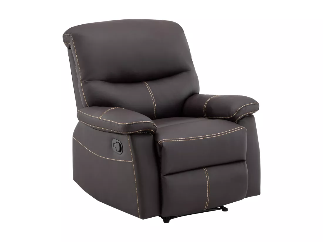 Fauteuil relax en simili marron CANBY