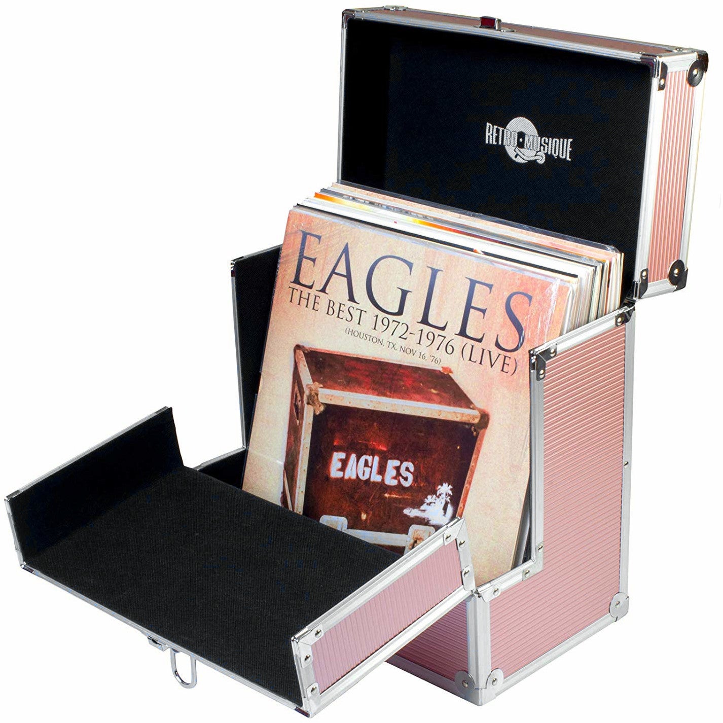 Retro Musique KXRM 03 RG rosé gouden platenkoffer incl. sleeves