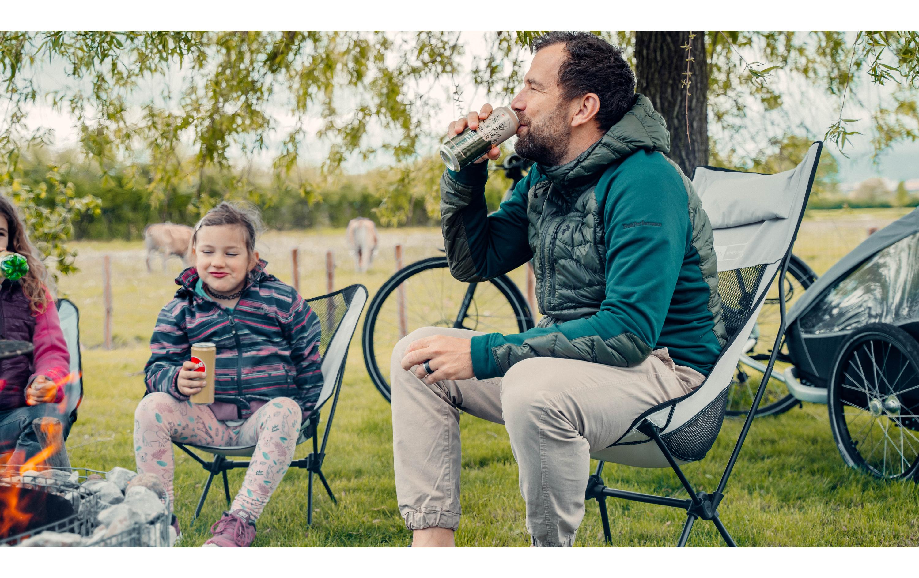 Campingstuhl Hoch Grau StahlCampingstuhl