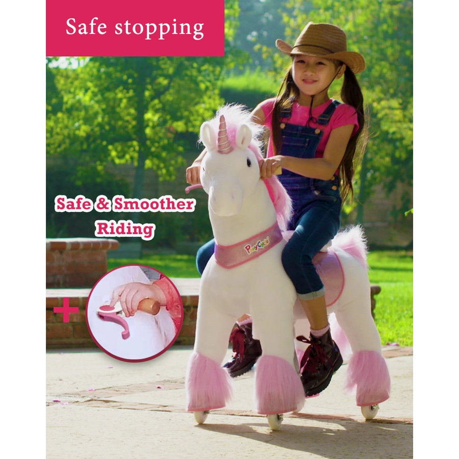 PonyCycle® Pink Unicorn mit Bremse - groß