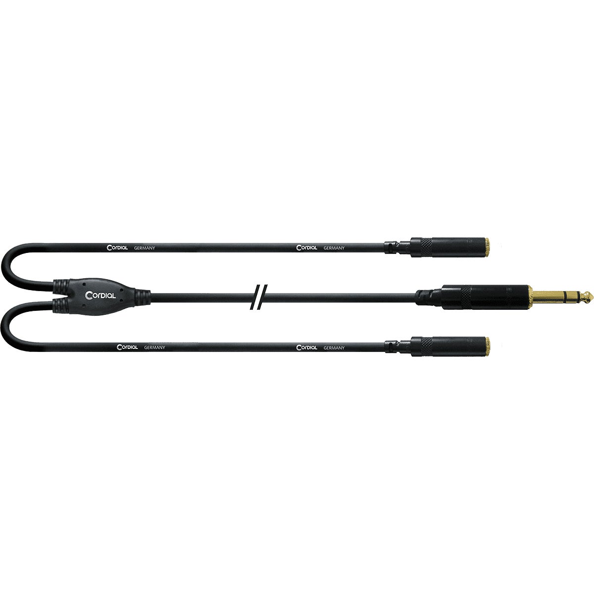 Cordial CFY0.3VYY Intro verloopkabel jack 6.3 TRS male-2x 3.5 TRS female 0.3m