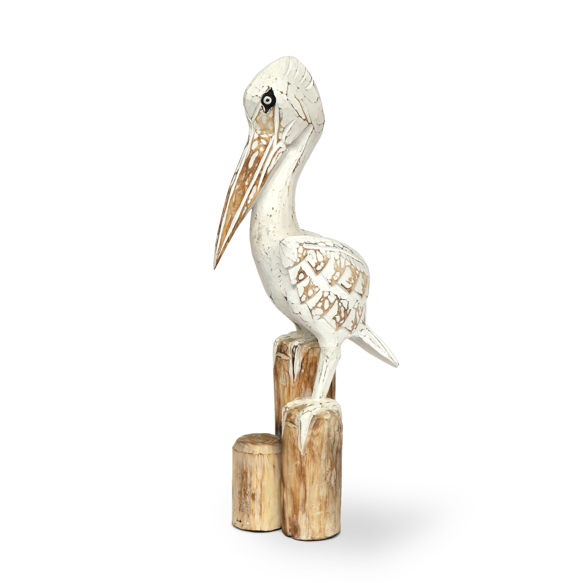 Pelikan-Skulptur weiß, H 60 cm, B 25 cm, L 15 cm von fischer's lagerhaus