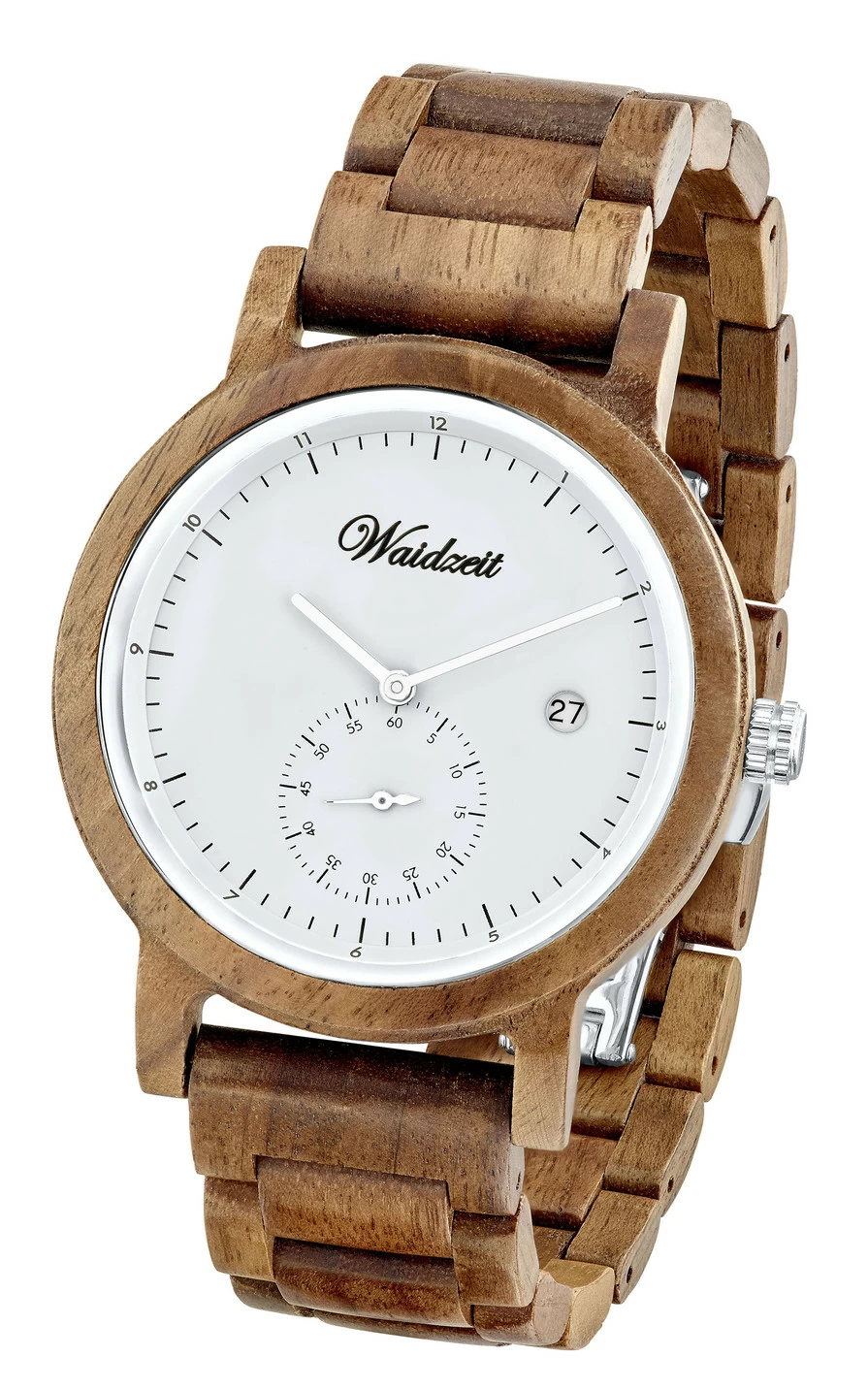 Herrenuhr aus naturbelassenem Walnussholz