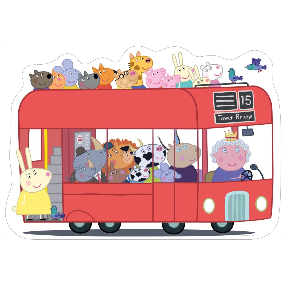 Ravensburger Peppa Pig London Bus 24-teiliges Riesen-Bodenpuzzle