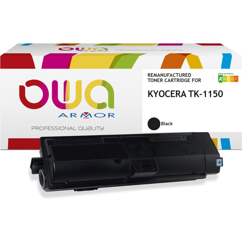 Toner remanufacturé OWA noir compatible KYOCERA TK-1150 pour imprimante laser