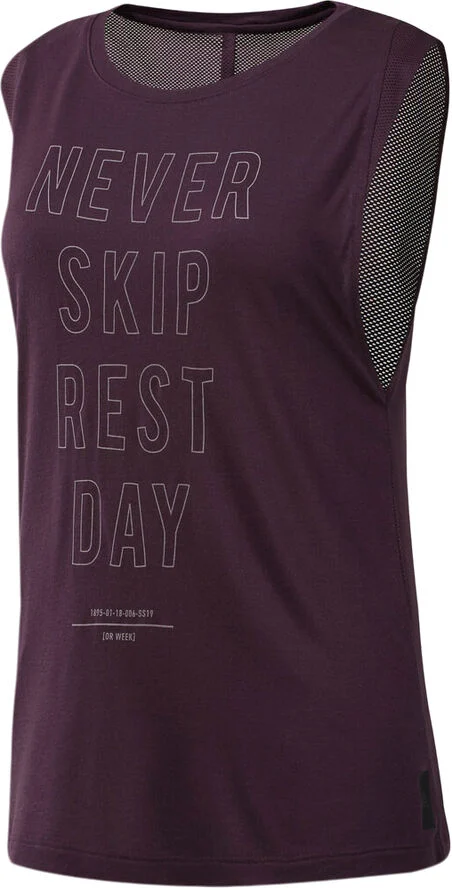 Reebok Training Supply Graphic Muscle Tank Top Lilla