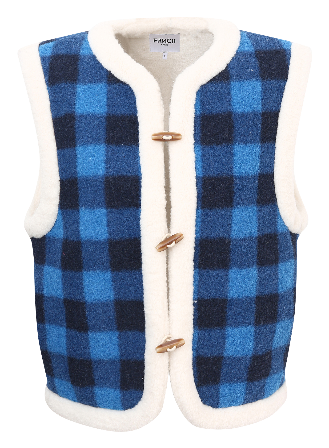 SIMONE - Gilet court réversible imprimé| Bleu
