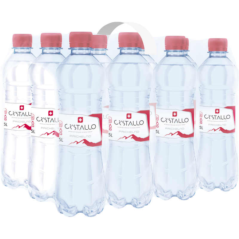 Cristallo Wasser rot, mit Kohlensäure, 50 cl, 12 Stück
