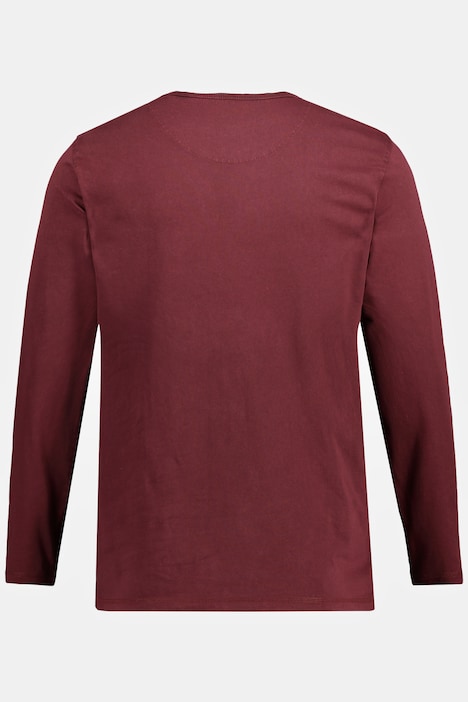 Henley, Langarm, Vintage Look, Rundhals, Knopfleiste, bis 8 XL