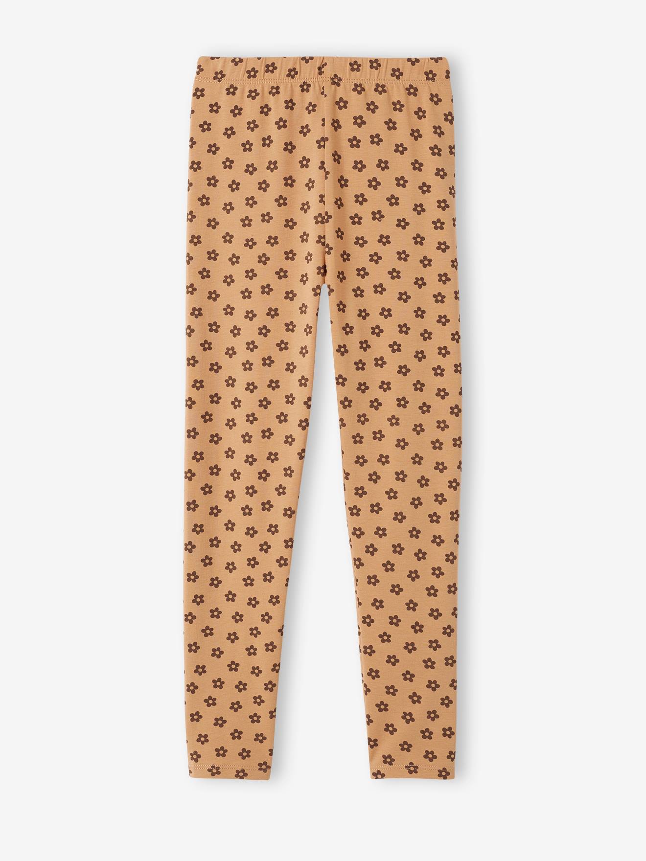 Conjunto de 2 leggings sortidas para meninas, tamanho médio com estampa azul.