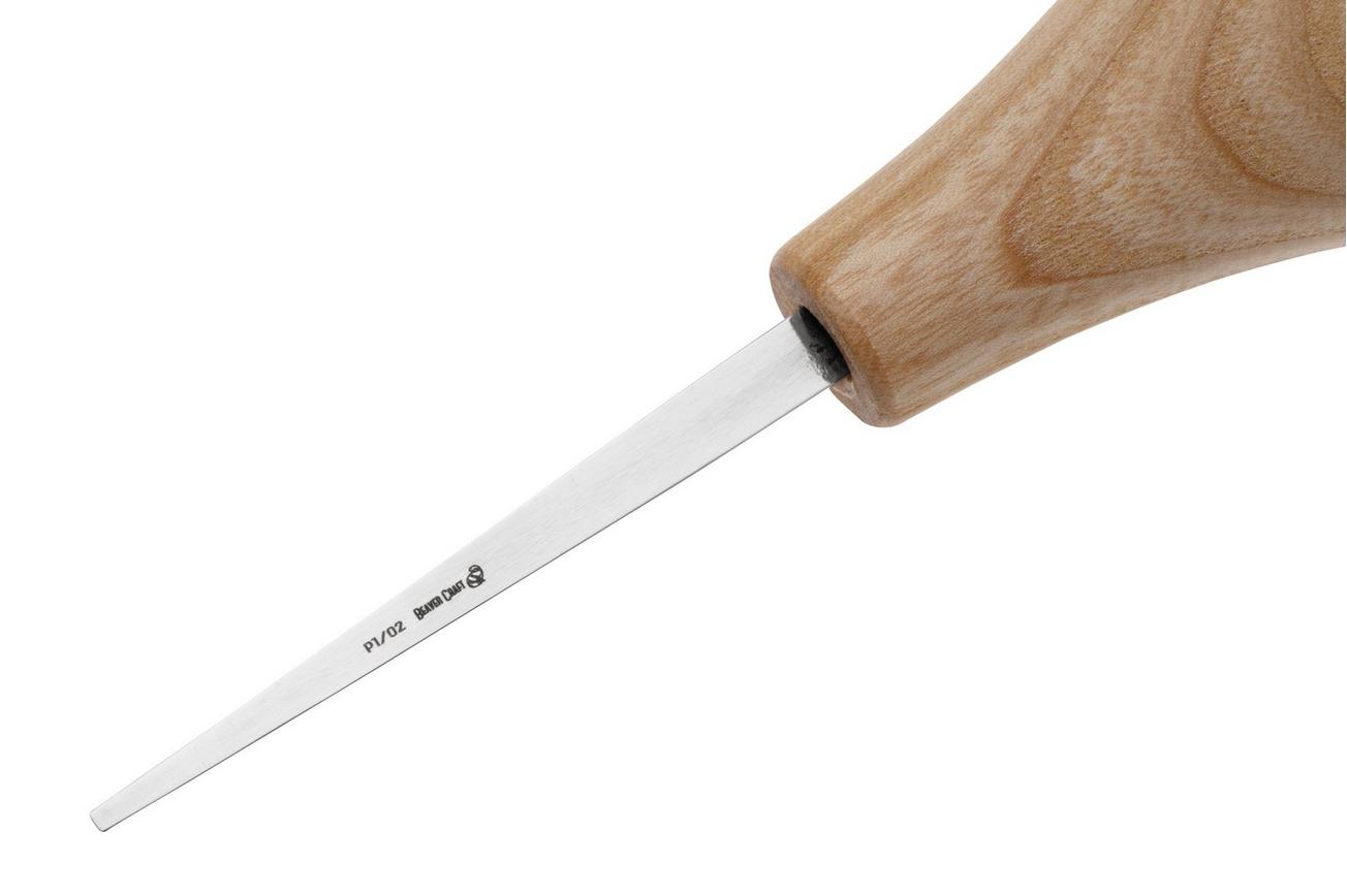 BeaverCraft Palm Chisel P1-02 Straight Flat Sweep No. 1, 2 mm, handguts
