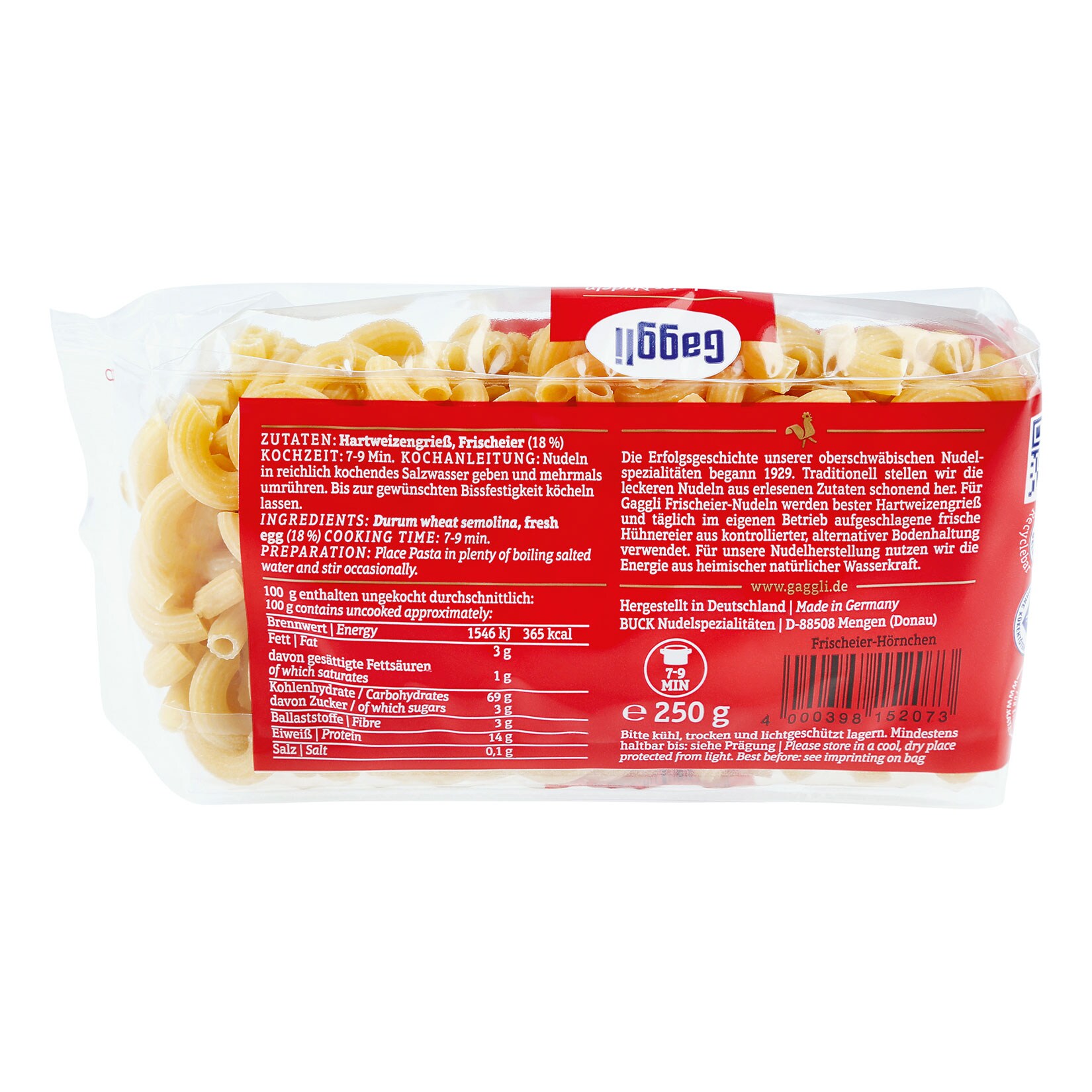 Gaggli Hörnchen 250 g, 18er Pack