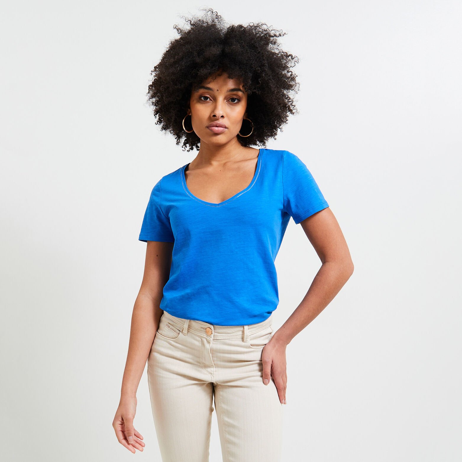 Tshirt col V femme