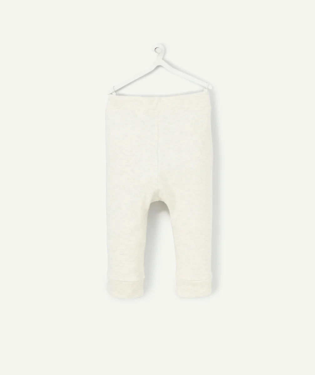 JOGGING BÉBÉ GARÇON EN FIBRES RECYCLÉES ÉCRU CHINÉ