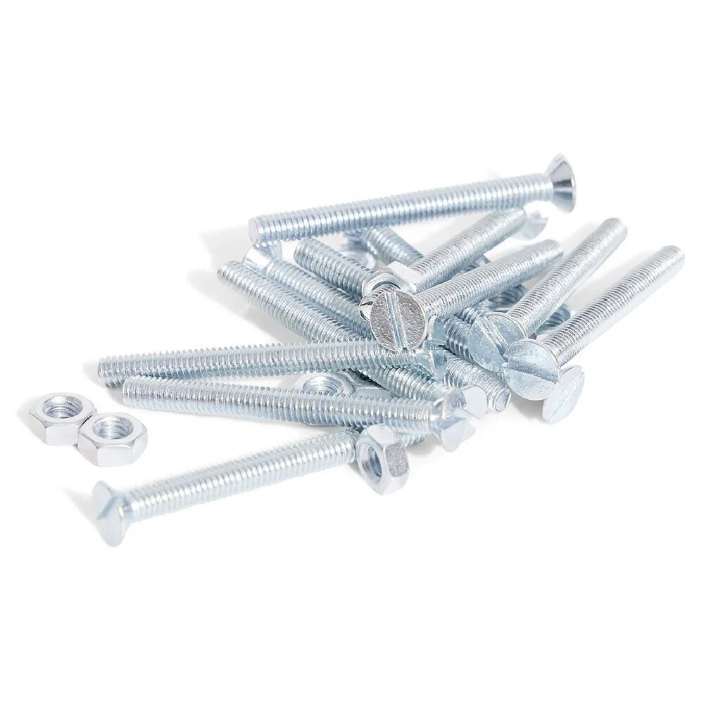 12 boulons tête fraisée acier zingué - 4x40 mm