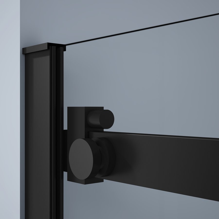 Gelco Dragon Black douchedeur voor hoekinstap 100cm zwart