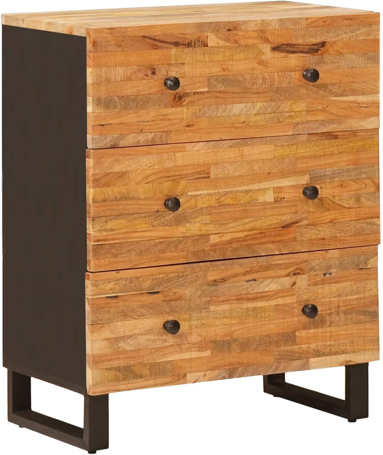 vidaXL Aufbewahrungs-Sideboard Braun 60 x 33 x 75 cm Massivholz Mango, Eleganter Holz-Sideboard, rechteckig, Stabiler Mangoholz-Schrank, vielseitiger Organizer für Dein Wohnzimmer