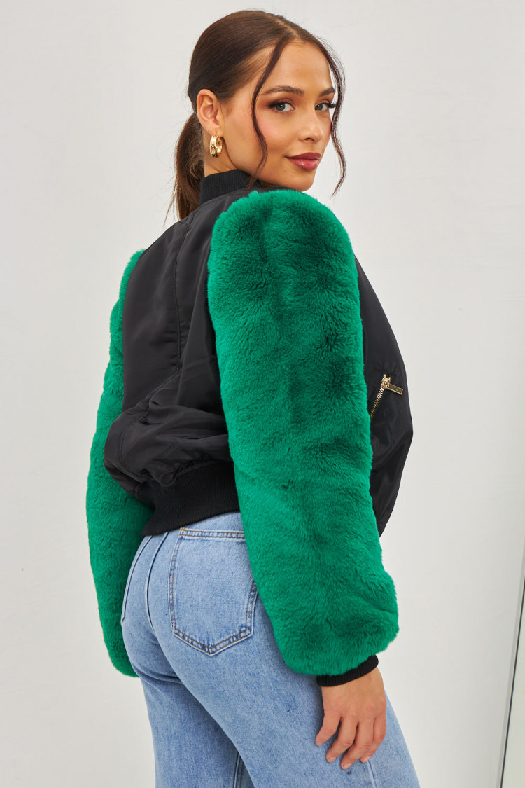 Bomber manches en fourrure