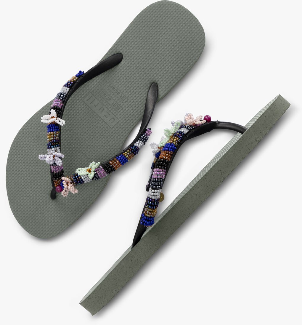UZURII groene uzurii teenslippers las dalias blue