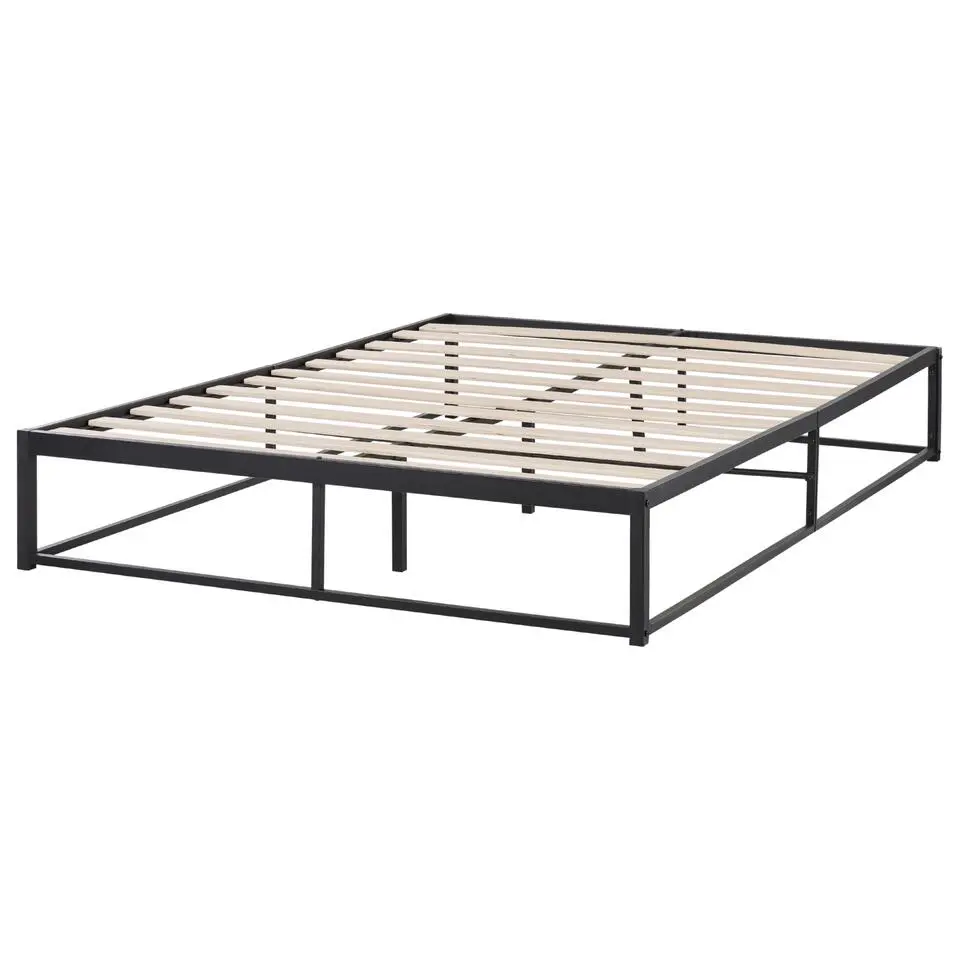 VIRY - Tweepersoonsbed - Zwart - 140 x 200 cm - Metaal