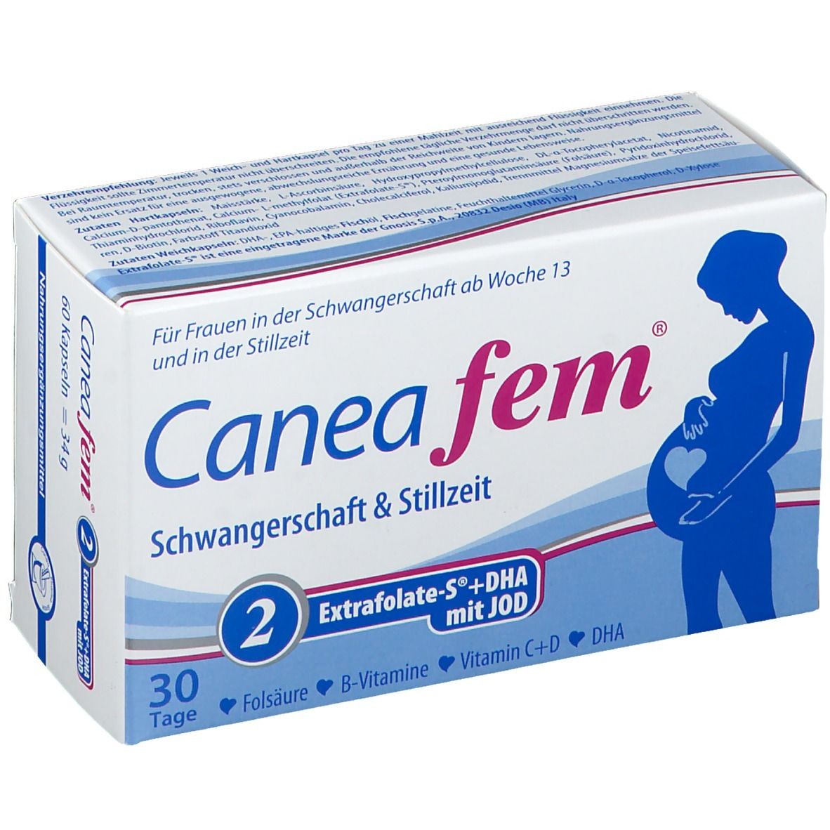 Caneafem® 2 Extrafolate-S + DHA + Jod Kapseln - Schwangerschaft & Stillzeit