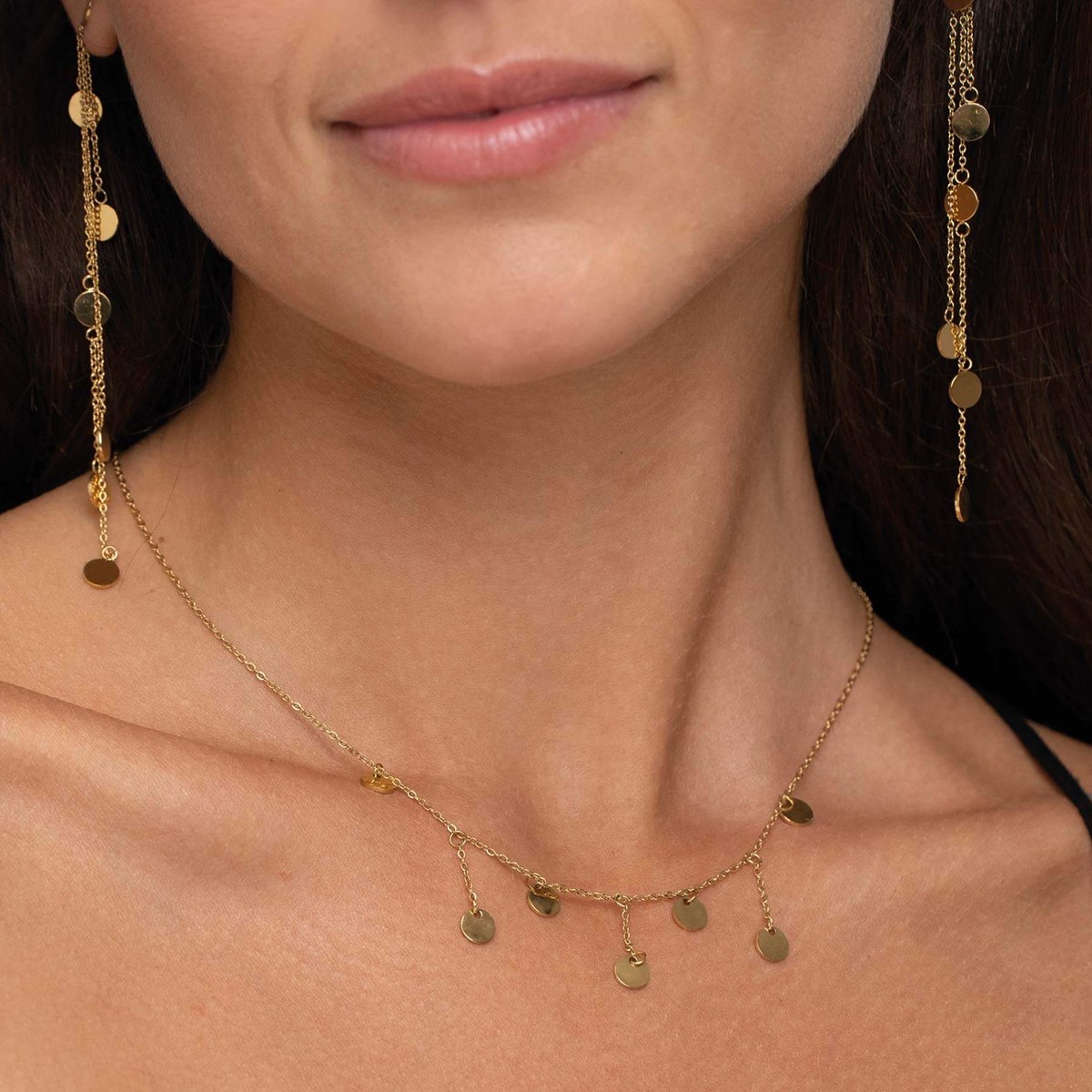 Collier Loma acier doré or