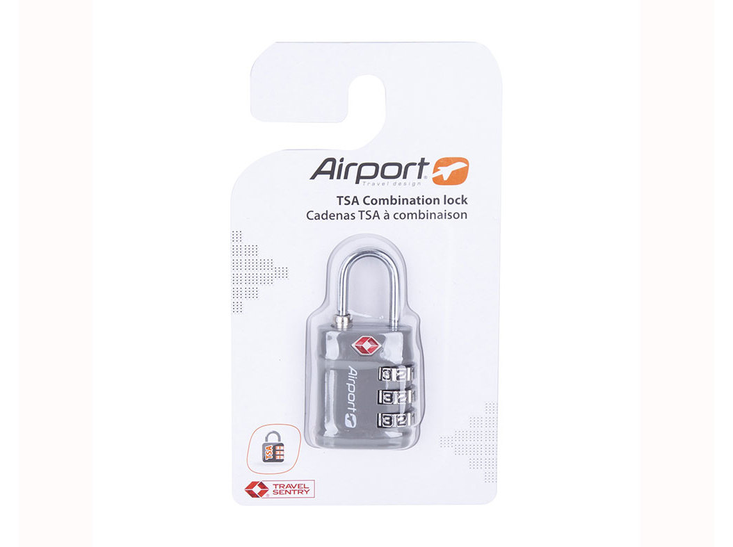 CADEADO DE CÓDIGO AIRPORT TSA CINZENTO