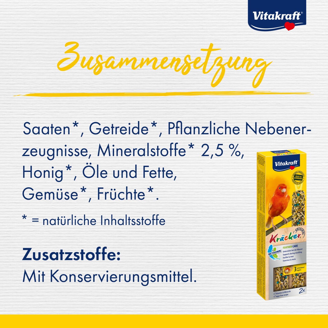 Vitakraft Kanarienvogel Kräcker 4x2er Feather-Care