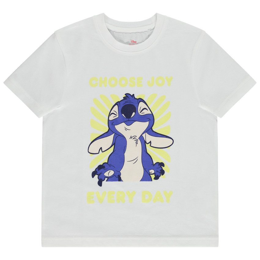 T-shirt manches courtes print Stitch  pour agrçon