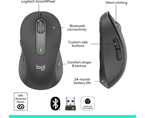 Logitech Signature M650 L Wireless Mouse - Graphite