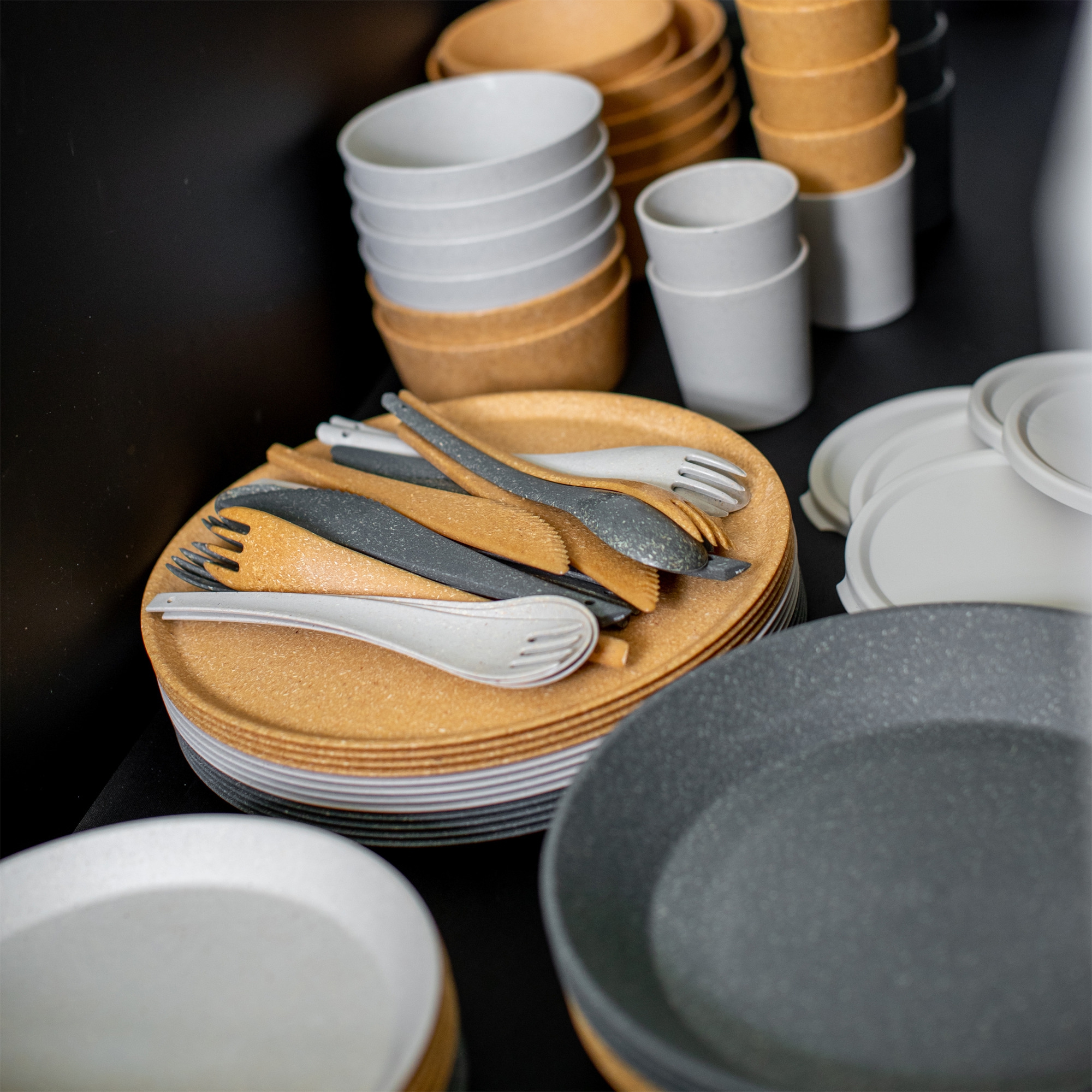 Koziol Rio Besteckset 3 teilig nature ash grey
