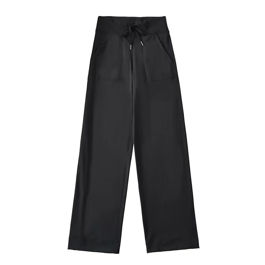 Asiris - High Rise Plain Straight-Fit Wijde Joggingbroek