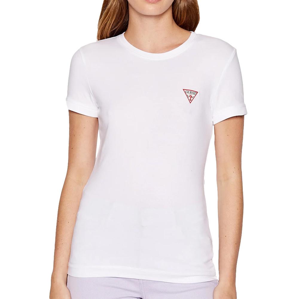 Guess T-shirt Blanc Femme Guess Triangle