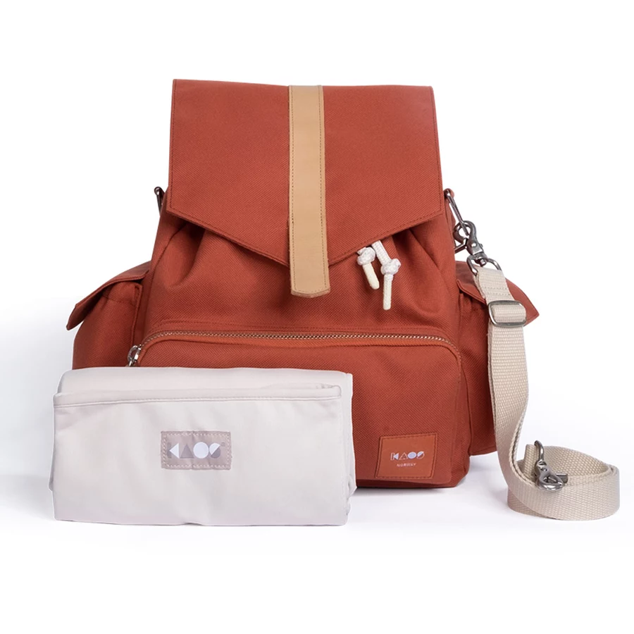 KAOS Wickelrucksack Ransel terracotta  natur
