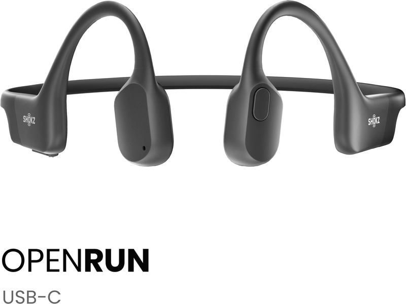 Shokz Bone Conduction Kopfhörer OpenRun USB-C Schwarz Knochenschall-Sport-Kopfhörer
