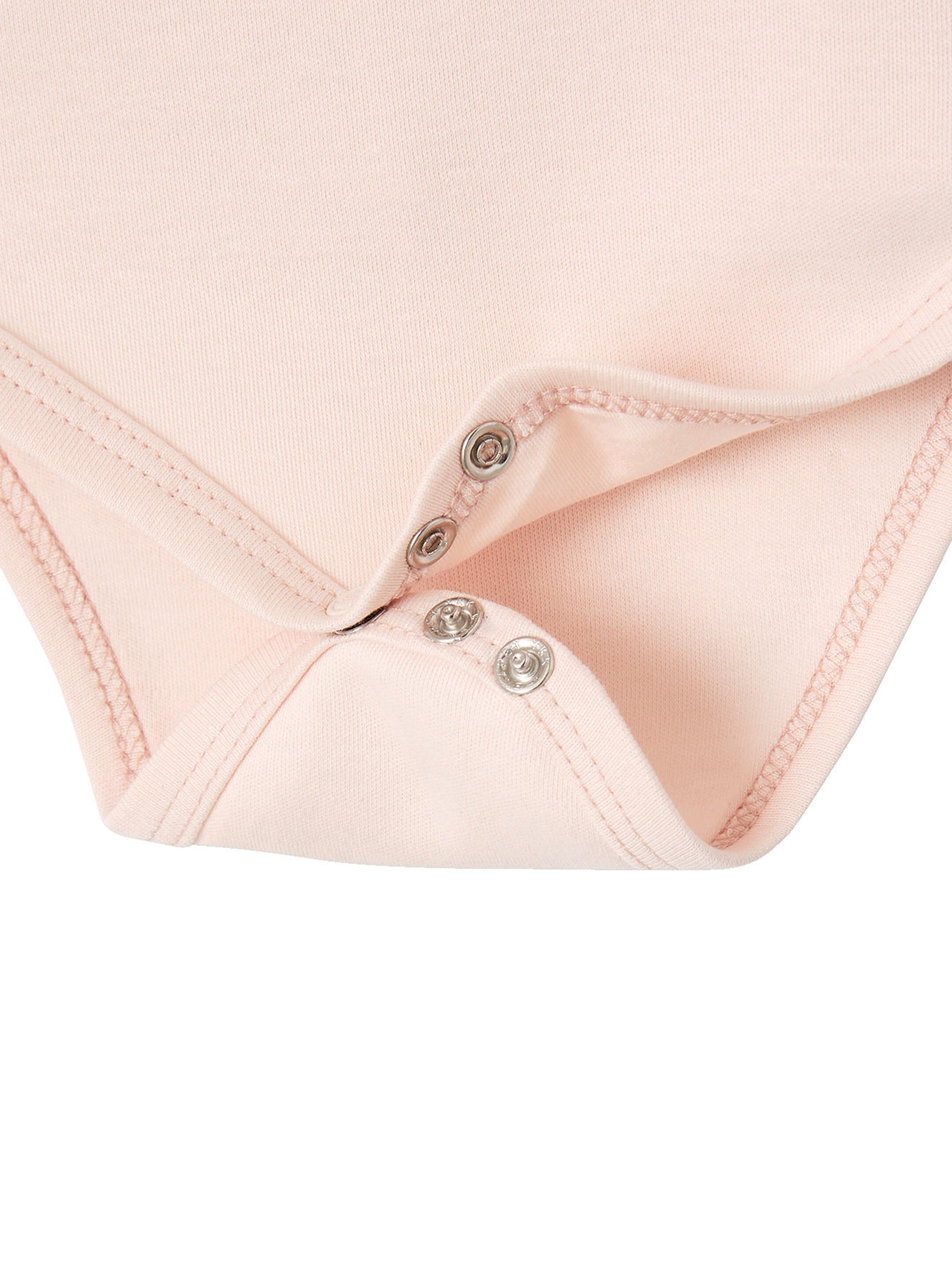Vertbaudet Bio-Kollektion: 3er-Pack Baby Langarmbodys, Blumen hellrosa
