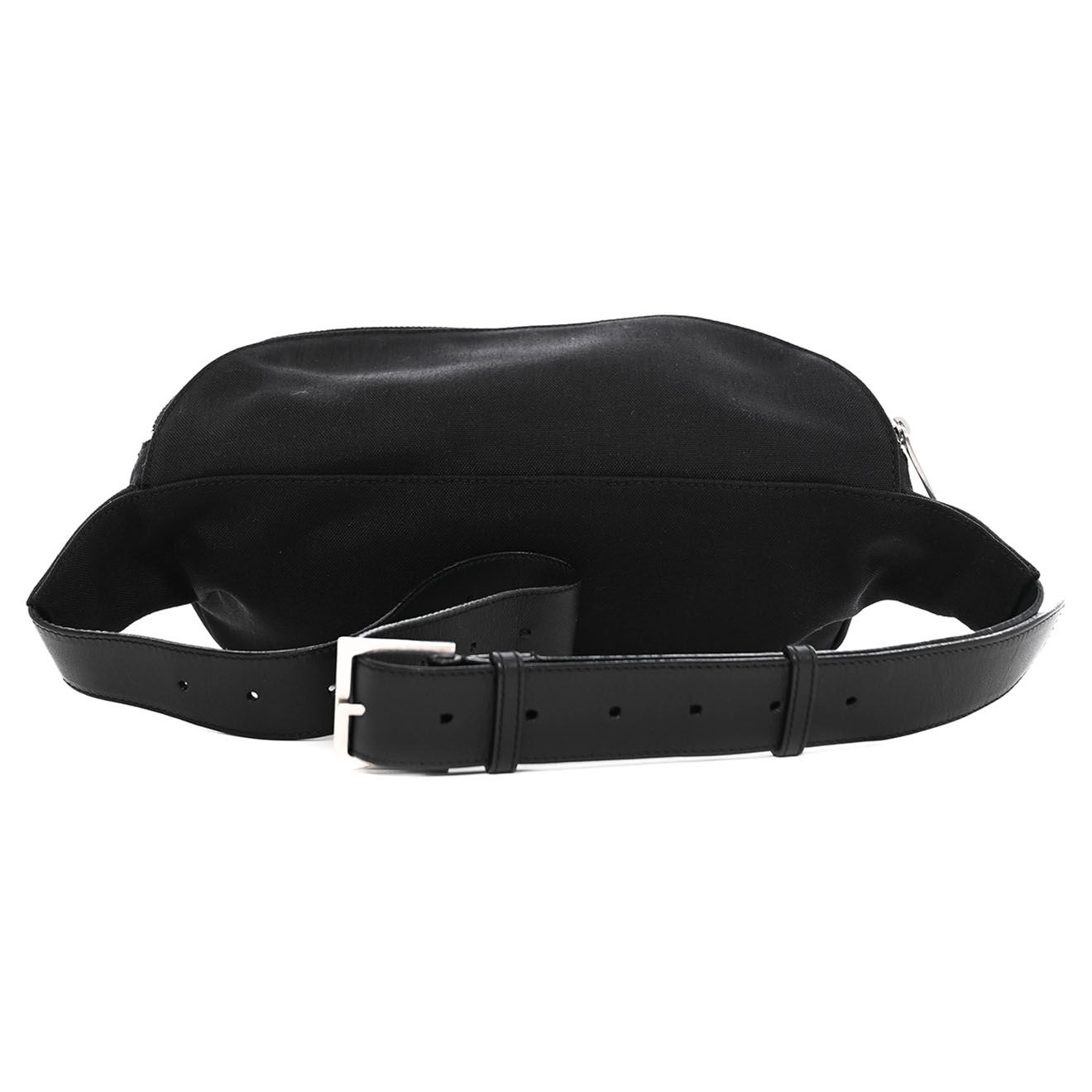 Saint Laurent Sac banane en Toile & Cuir noir - Très bon état - L.25 cm