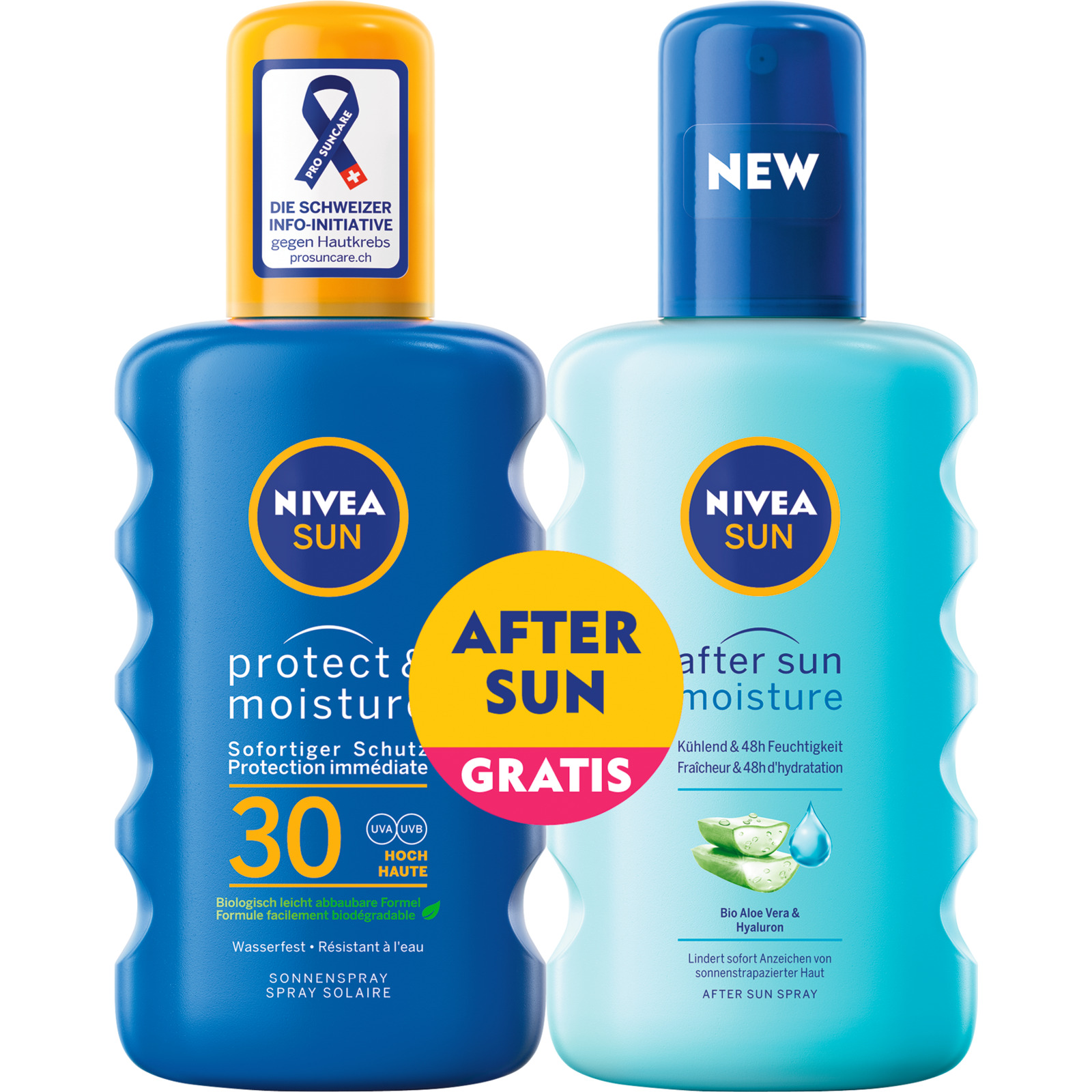 Nivea Sun Protect & Moisture Sonnenspray LSF 30 200 ml + After Sun Moisture Spray 200 ml
