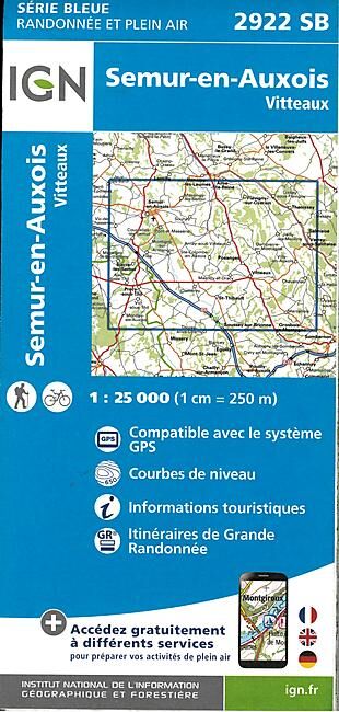 IGN - 2922 SB SEMUR EN AUXOIS 1 25 000