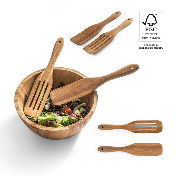 hi!dea 94291 - Set de deux couverts en bois d'acacia