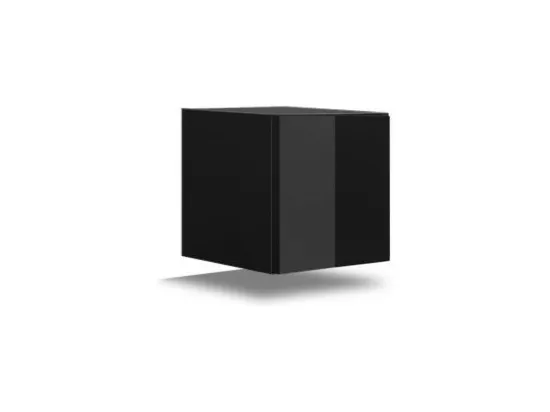 Ensemble de meubles de salon noir suspendus collection CEPTO XIV. 256cm, 10 meubles, 10 portes, leds