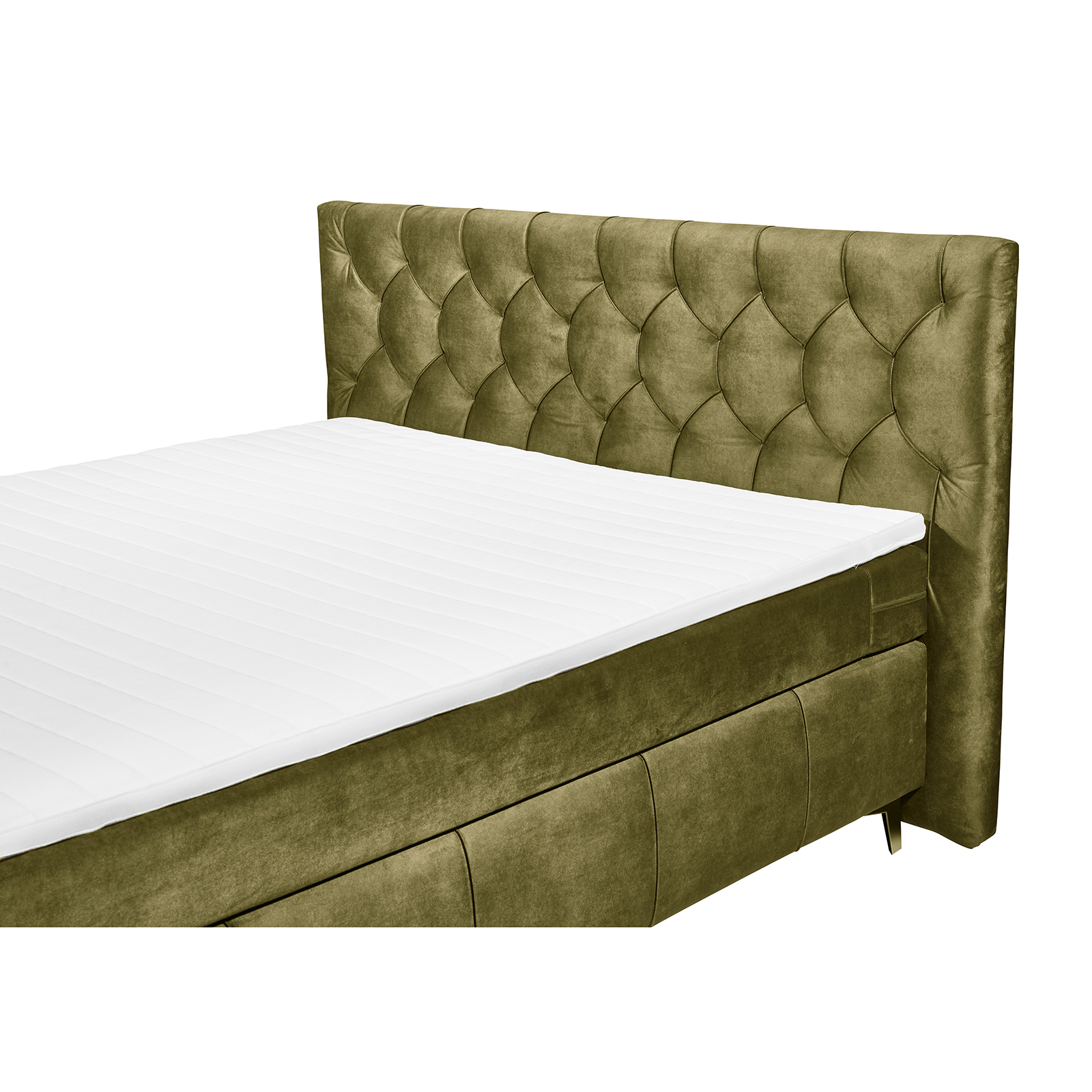 Boxspringbett - olive - Tonnentaschenfederkern - H2 - 180x200 cm