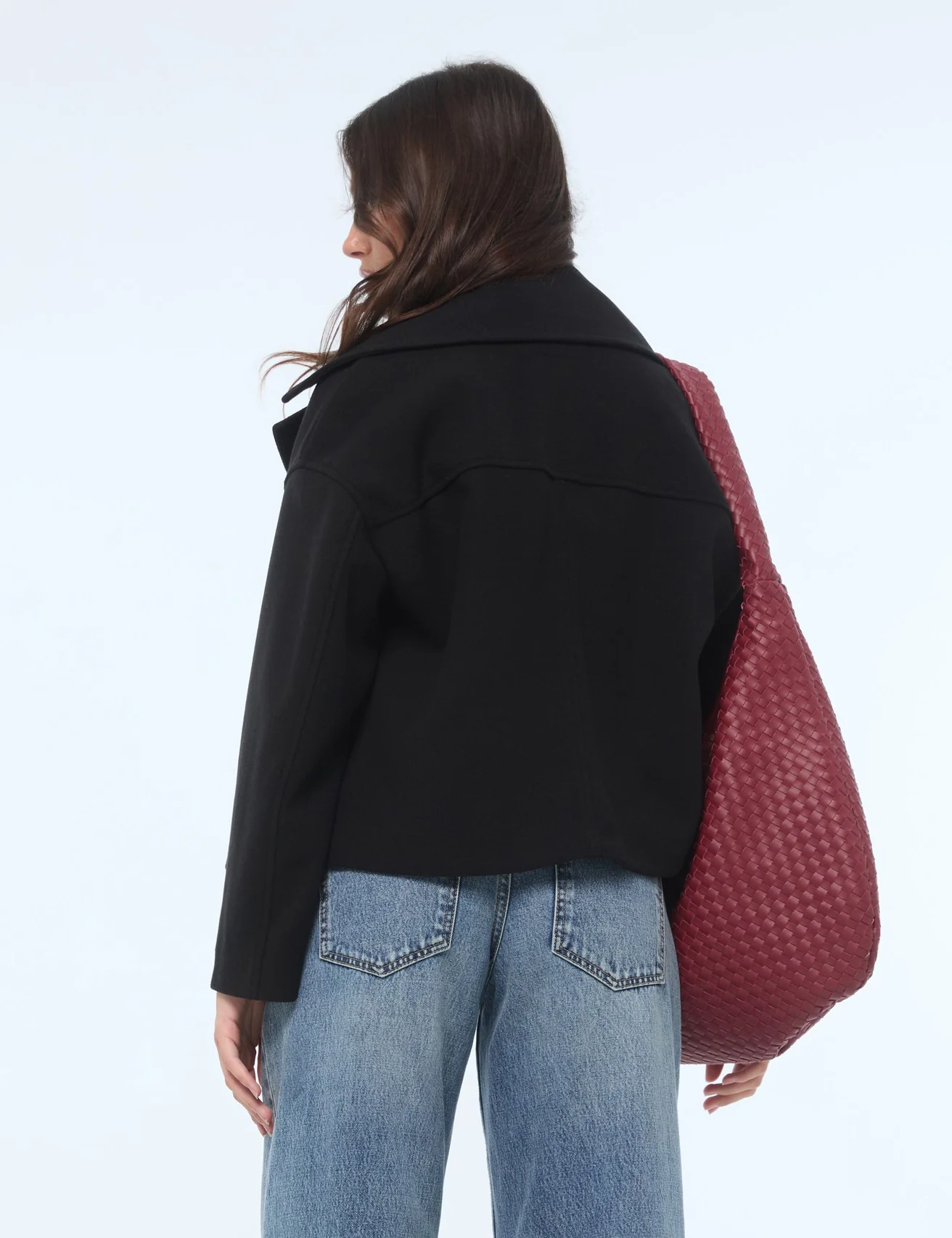 Manteau court coupe trench noir